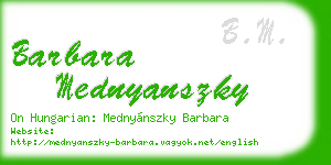 barbara mednyanszky business card